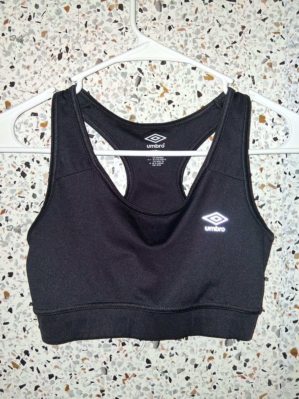 Women's Umbro Sports Bra Size Small Black Racerback
